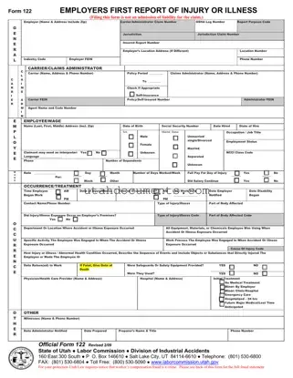 Blank Official 122 Utah Form