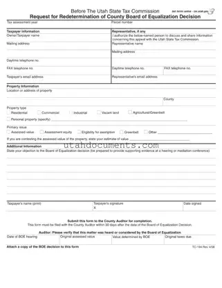 Blank Tc 194 Utah Form