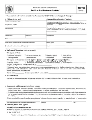 Blank Tc 738 Utah Form