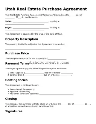 Attorney-Approved  Real Estate Purchase Agreement Document for Utah