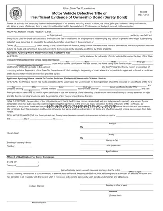 Blank Utah Tc 824 Form