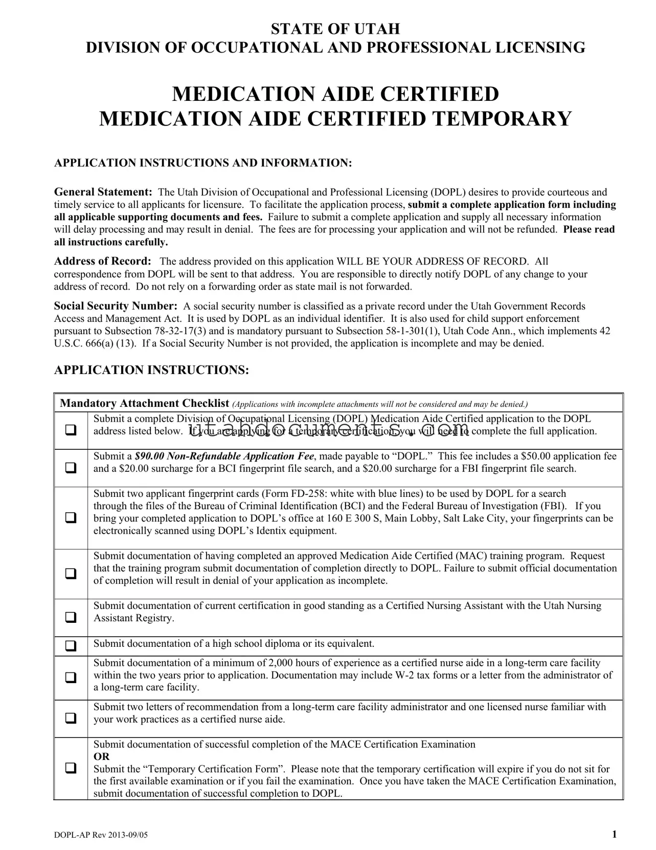 Blank Utah Dopl Ap Form