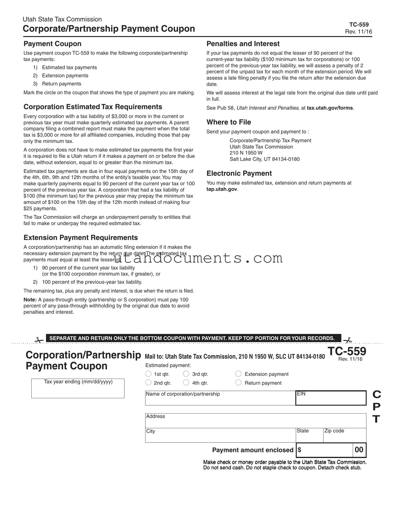 Blank Utah Tc 559 Form